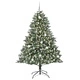 Изкуствена коледна елха с LED светлини и топки PVC 140x140x210 см зелена
