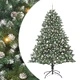 Изкуствена коледна елха с LED осветление и украса 140x140x210 см зелена