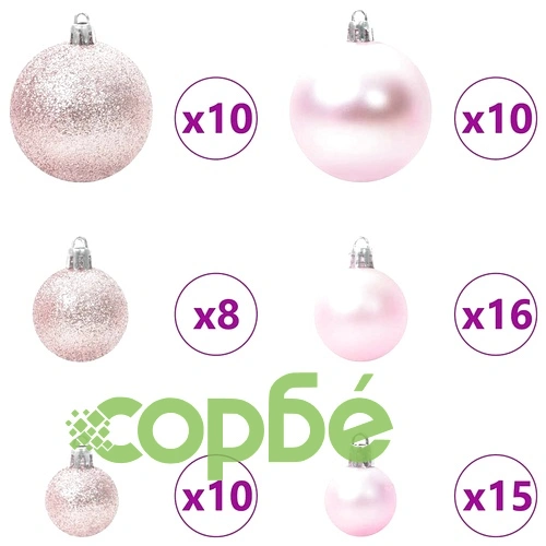 Изкуствена коледна елха с LED осветление и украса 140x140x210 см зелена ➤ топ цена ➤ sorbe.bg
