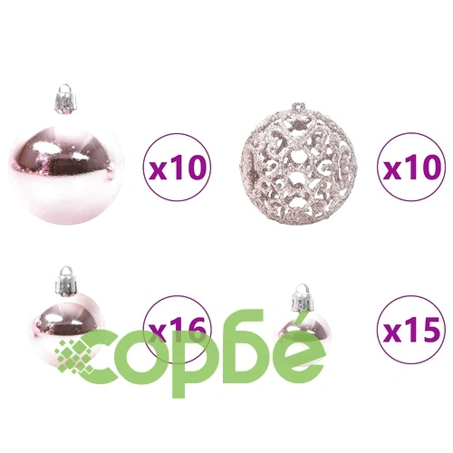 Изкуствена коледна елха с LED осветление и украса 140x140x210 см зелена ➤ топ цена ➤ sorbe.bg