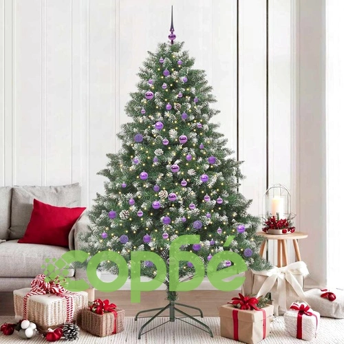 Изкуствена коледна елха с поставка PVC зелена 140 x 140 x 210 см ➤ топ цена ➤ sorbe.bg