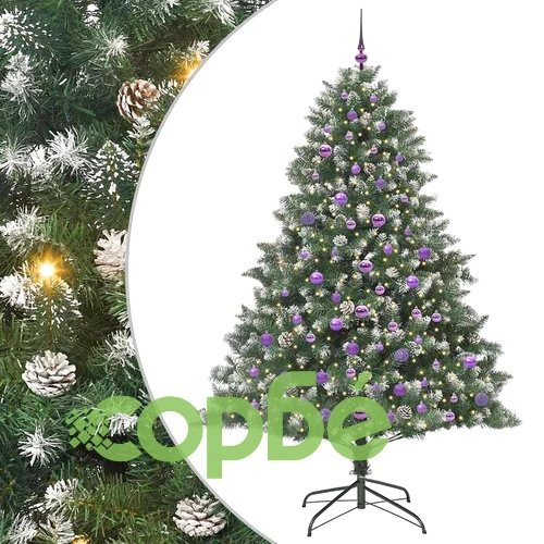 Изкуствена коледна елха с поставка PVC зелена 140 x 140 x 210 см ➤ топ цена ➤ sorbe.bg