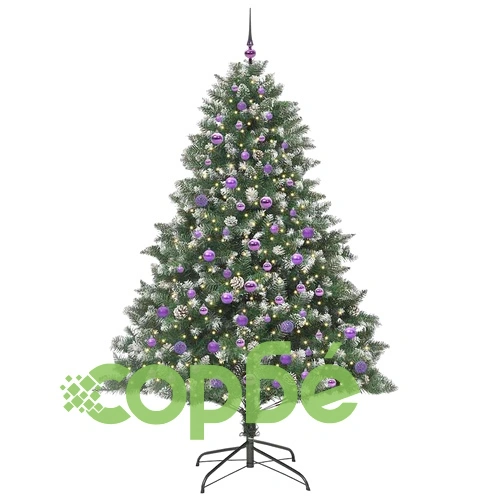 Изкуствена коледна елха с поставка PVC зелена 140 x 140 x 210 см ➤ топ цена ➤ sorbe.bg
