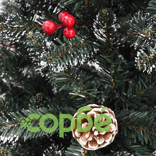 Изкуствена коледна елха с LED осветление, зелена, PVC, 240 см височина ➤ топ цена ➤ sorbe.bg