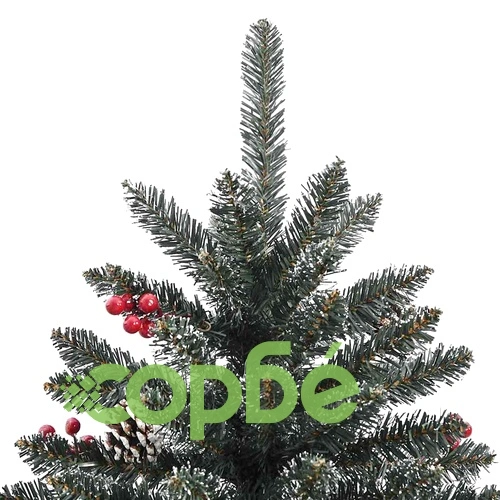 Изкуствена коледна елха с LED осветление, зелена, PVC, 240 см височина ➤ топ цена ➤ sorbe.bg