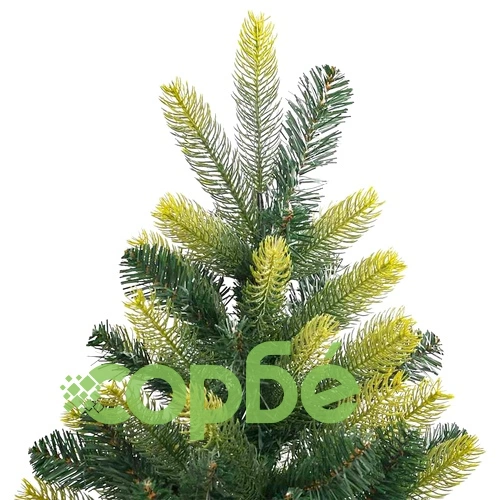 Изкуствена коледна елха с хингед конструкция 300 LED лампи зелена 210 см PVC PE ➤ топ цена ➤ sorbe.bg