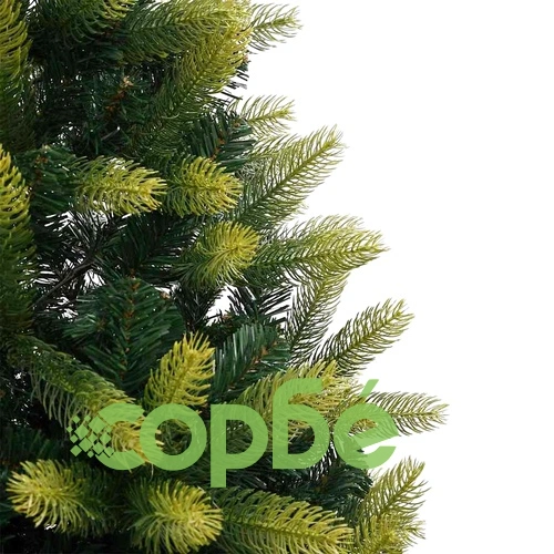 Изкуствена коледна елха с хингед конструкция 300 LED лампи зелена 210 см PVC PE ➤ топ цена ➤ sorbe.bg