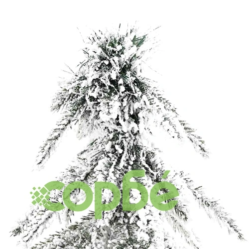 Коледно дърво с 150 LED светлини 150 см ПЕ и стомана - бяло ➤ топ цена ➤ sorbe.bg