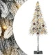 Коледно дърво с 150 LED светлини 150 см ПЕ и стомана - бяло