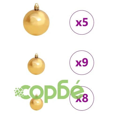 Коледно дърво с 150 LED светлини 150 см ПЕ и стомана - бяло ➤ топ цена ➤ sorbe.bg