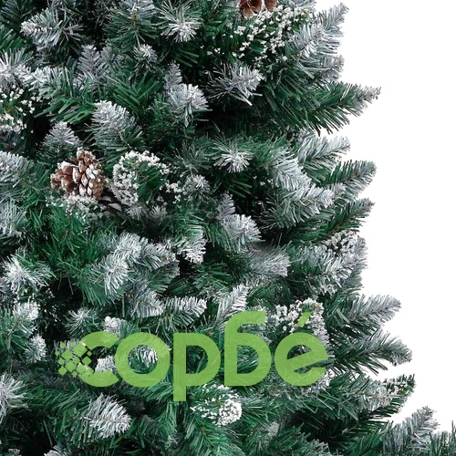 Изкуствено коледно дърво с 300 LED светлини и коледни топки PVC 180 см зелено ➤ топ цена ➤ sorbe.bg