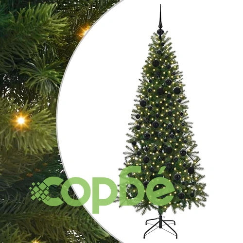 Изкуствено коледно дърво с 300 LED светлини зелено 180 см PE и PVC ➤ топ цена ➤ sorbe.bg