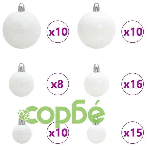 Изкуствена коледна елха с 300 LED светлини и поставка 210 см PE/PVC ➤ топ цена ➤ sorbe.bg