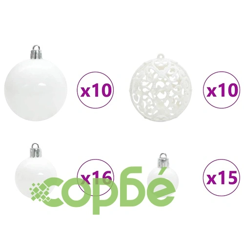 Изкуствена коледна елха с 300 LED светлини и поставка 210 см PE/PVC ➤ топ цена ➤ sorbe.bg