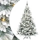 Изкуствено коледно дърво с 300 LED светлини и поставка Зелено 210 cm PE и PVC
