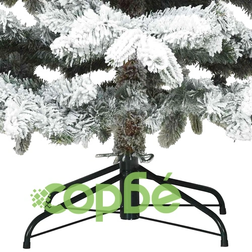 Изкуствено коледно дърво с 300 LED светлини и поставка Зелено 210 cm PE и PVC ➤ топ цена ➤ sorbe.bg