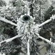 Изкуствено коледно дърво с 300 LED светлини и поставка Зелено 210 cm PE и PVC