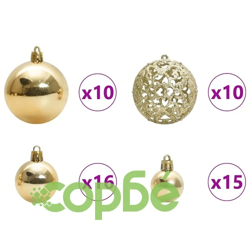 Изкуствено коледно дърво с 300 LED светлини зелено 240 см PE и PVC ➤ топ цена ➤ sorbe.bg