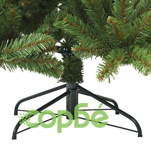 Изкуствена коледна елха с панти и LED осветление 210 см ПВЦ ➤ топ цена ➤ sorbe.bg
