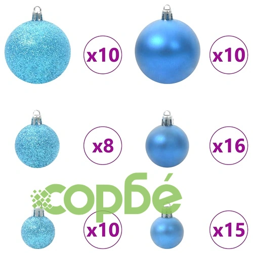 Изкуствено коледно дърво с панти и LED осветление 210 см ПВЦ ➤ топ цена ➤ sorbe.bg