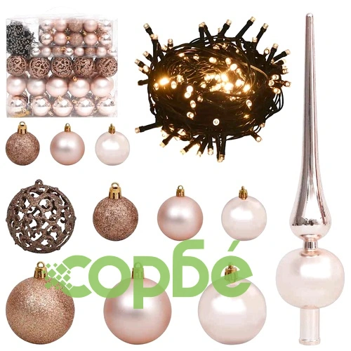 Изкуствено коледно дърво с 300 LED светлини зелено 180 см PE и PVC ➤ топ цена ➤ sorbe.bg