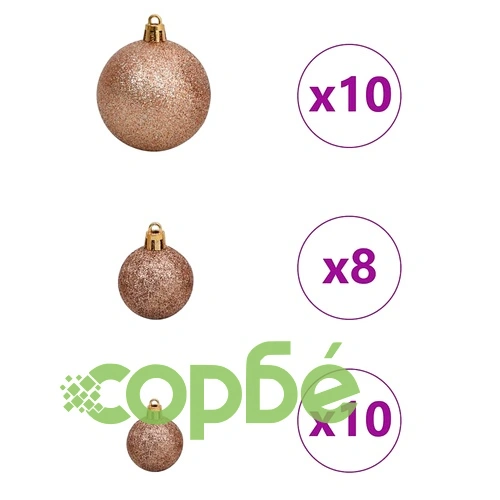 Изкуствено коледно дърво с 300 LED светлини зелено 180 см PE и PVC ➤ топ цена ➤ sorbe.bg