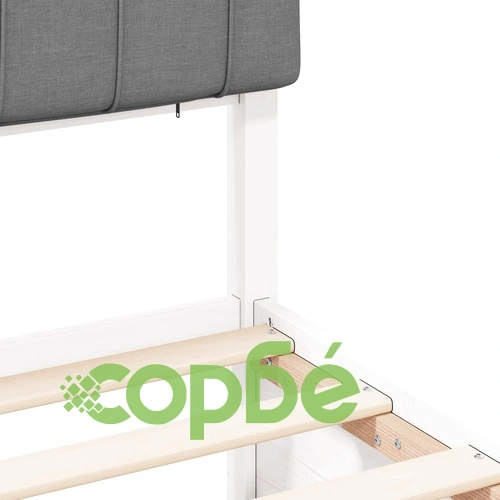 Леглова рамка с тапицирана табла от борово дърво светлосиво 160x200 см ➤ топ цена ➤ sorbe.bg