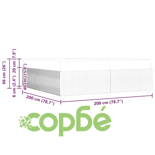 Рамка за легло с матрак от пяна 200x200 см черен текстил ➤ топ цена ➤ sorbe.bg