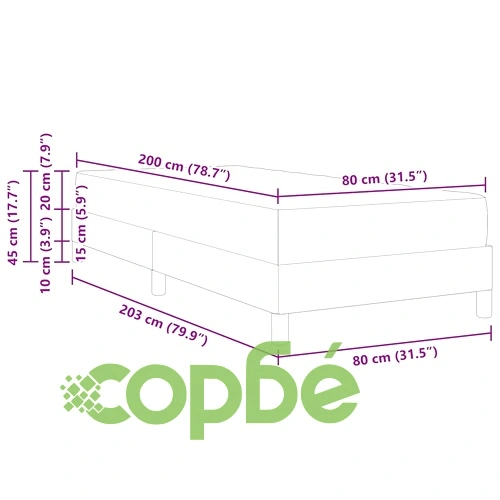 Легло с пружинна основа и матрак от пяна Таупе 80x200 см текстил ➤ топ цена ➤ sorbe.bg