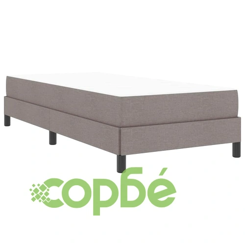 Легло с пружинна основа и матрак от пяна Таупе 80x200 см текстил ➤ топ цена ➤ sorbe.bg
