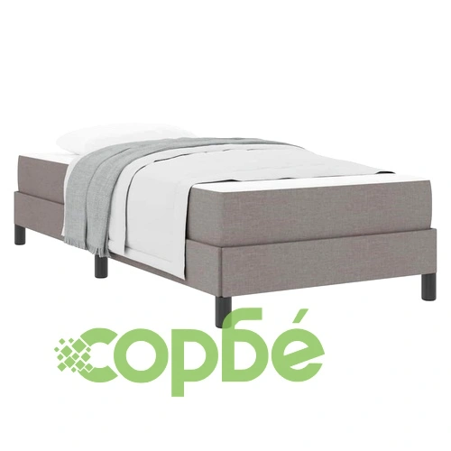 Легло с пружинна основа и матрак от пяна Таупе 80x200 см текстил ➤ топ цена ➤ sorbe.bg