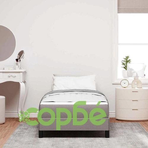 Легло с пружинна основа и матрак от пяна Таупе 80x200 см текстил ➤ топ цена ➤ sorbe.bg