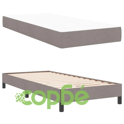 Легло с пружинна основа и матрак от пяна Таупе 80x200 см текстил ➤ топ цена ➤ sorbe.bg