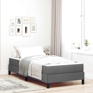 Легло с матрак и пружинирана основа тъмносиво 90x190 см текстил