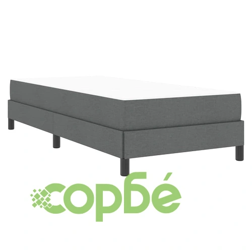 Легло с матрак и пружинирана основа тъмносиво 90x190 см текстил ➤ топ цена ➤ sorbe.bg