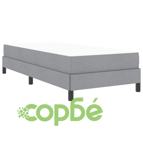 Легло с матрак и пружинна основа светлосиво 100x200 см текстил ➤ топ цена ➤ sorbe.bg