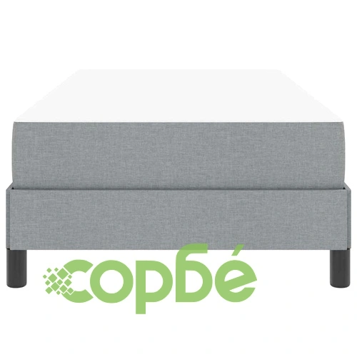 Легло с матрак и пружинна основа светлосиво 100x200 см текстил ➤ топ цена ➤ sorbe.bg