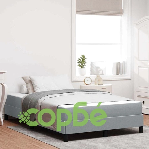 Легло с пружинен матрак светлосиво 120x200 см текстил ➤ топ цена ➤ sorbe.bg