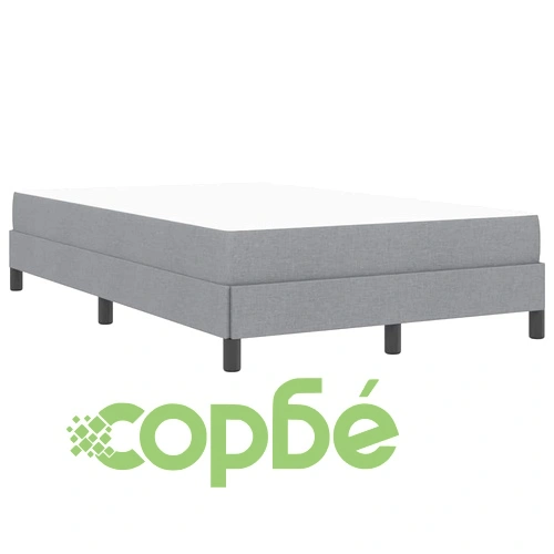 Легло с пружинен матрак светлосиво 120x200 см текстил ➤ топ цена ➤ sorbe.bg