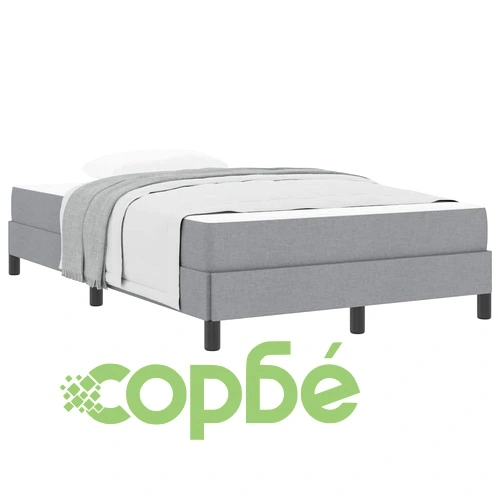 Легло с пружинен матрак светлосиво 120x200 см текстил ➤ топ цена ➤ sorbe.bg