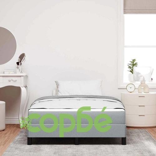 Легло с пружинен матрак светлосиво 120x200 см текстил ➤ топ цена ➤ sorbe.bg