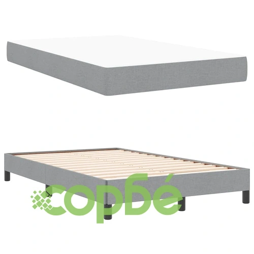 Легло с пружинен матрак светлосиво 120x200 см текстил ➤ топ цена ➤ sorbe.bg