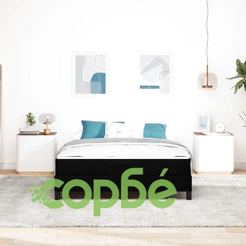 Легло с пружинна основа и матрак черно 140x190 см текстил ➤ топ цена ➤ sorbe.bg