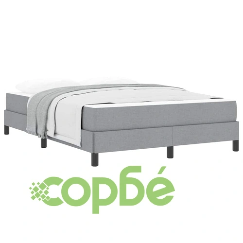 Легло с пружинна основа и матрак светлосиво 140x200 см текстил ➤ топ цена ➤ sorbe.bg