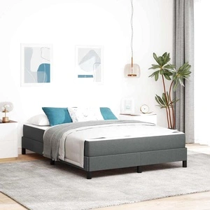 Легло с пружинен матрак тъмносив 160x200 см текстил