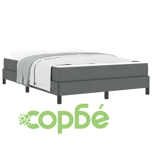 Легло с пружинен матрак тъмносив 160x200 см текстил ➤ топ цена ➤ sorbe.bg