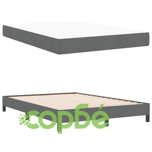Легло с пружинен матрак тъмносив 160x200 см текстил ➤ топ цена ➤ sorbe.bg