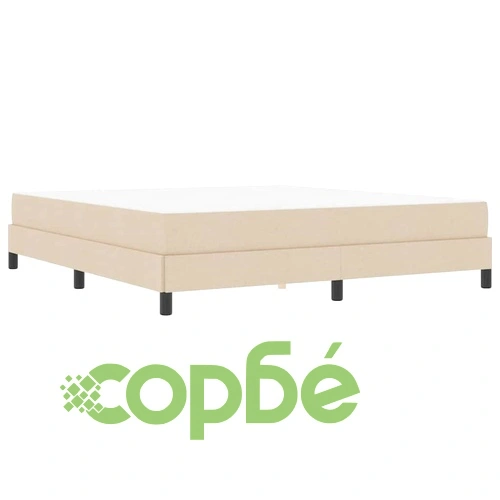 Легло с пружинна основа и матрак от текстил крем 180x200 см ➤ топ цена ➤ sorbe.bg