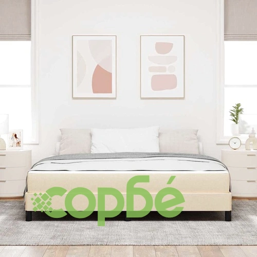 Легло с пружинна основа и матрак от текстил крем 180x200 см ➤ топ цена ➤ sorbe.bg