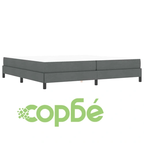 Легло с пружинна основа и матрак тъмносив 200x200 см текстил ➤ топ цена ➤ sorbe.bg